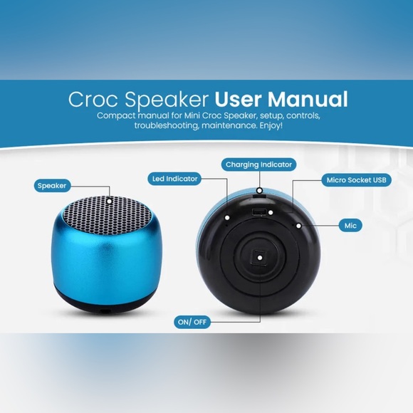 Mini Bluetooth Speaker Croc Charms Wireless (Red) - Picture 5 of 11